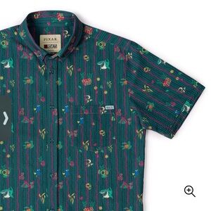 RSVLTS Pixar Themed Green Button Down Shirt